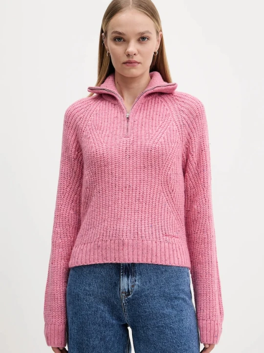 Zdjęcie produktu Tommy Jeans sweter z dodatkiem wełny różowy