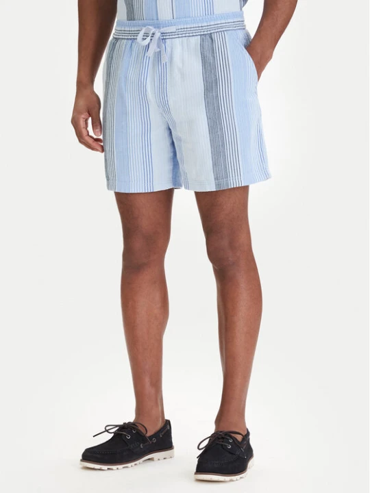 Zdjęcie produktu Tommy Jeans Szorty materiałowe Dobby Stripe DM0DM22830 Błękitny Relaxed Fit Niebieski jasny