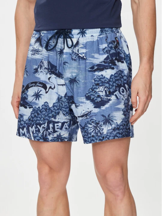 Zdjęcie produktu Tommy Jeans Szorty materiałowe Hawaiian DM0DM18807 Niebieski Regular Fit