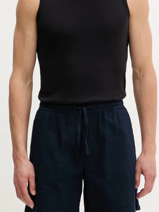 Zdjęcie produktu Tommy Jeans szorty męskie z lnem granatowy