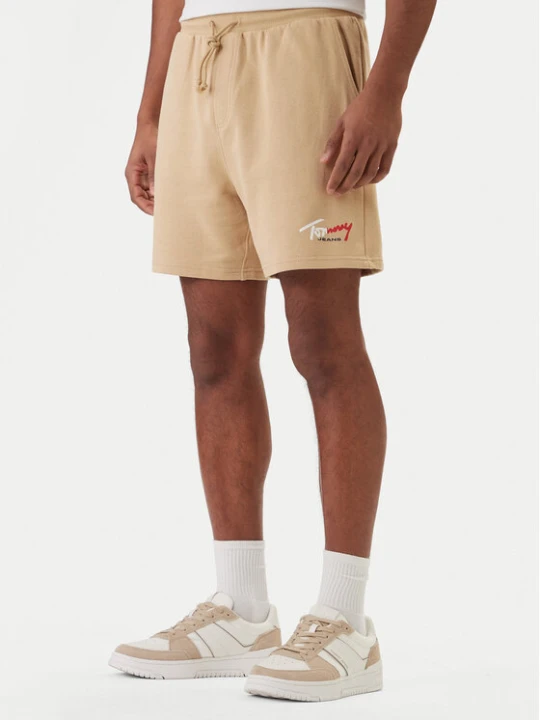 Zdjęcie produktu Tommy Jeans Szorty sportowe Signature DM0DM23017 Beżowy Regular Fit