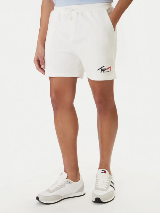 Zdjęcie produktu Tommy Jeans Szorty sportowe Signature DM0DM23017 Biały Regular Fit