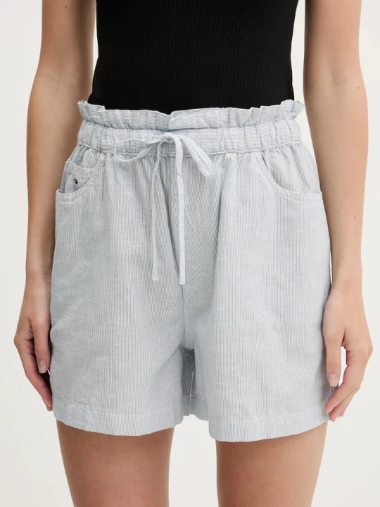 Zdjęcie produktu Tommy Jeans szorty z domieszką lnu niebieski
