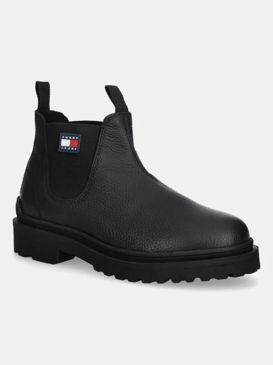 Zdjęcie produktu Tommy Jeans sztyblety skórzane TJM CHELSEA LEATHER WL czarny
