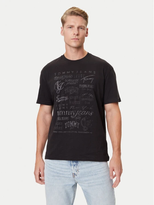 Zdjęcie produktu Tommy Jeans T-Shirt Archive Logos DM0DM21584 Czarny Relaxed Fit