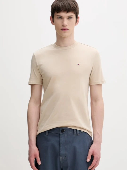 Zdjęcie produktu Tommy Jeans t-shirt basic męski bawełniany 2-pack beżowy