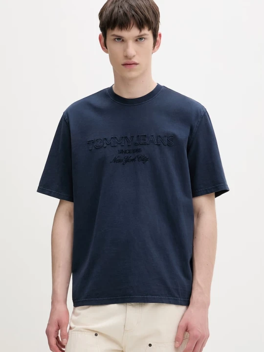 Zdjęcie produktu Tommy Jeans t-shirt basic męski bawełniany granatowy