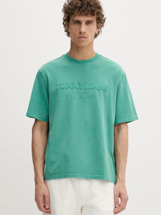 Zdjęcie produktu Tommy Jeans t-shirt basic męski bawełniany zielony