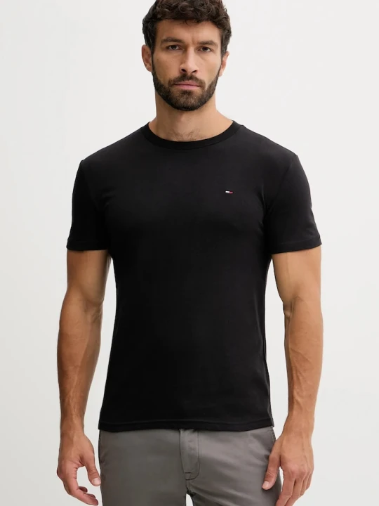 Zdjęcie produktu Tommy Jeans t-shirt basic męski bawełniany 2-pack czarny