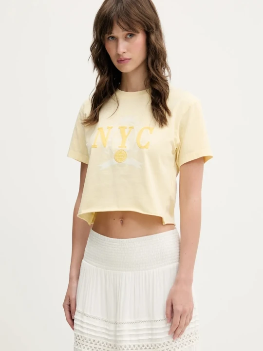 Zdjęcie produktu Tommy Jeans t-shirt bawełniany żółty