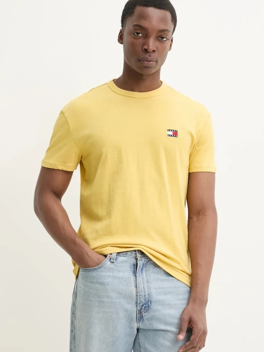 Zdjęcie produktu Tommy Jeans T-shirt męski bawełniany żółty