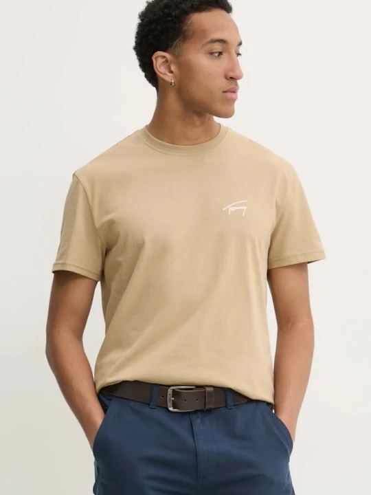 Zdjęcie produktu Tommy Jeans t-shirt bawełniany beżowy