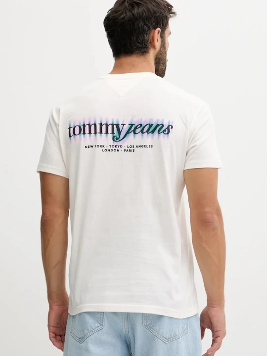 Zdjęcie produktu Tommy Jeans t-shirt bawełniany beżowy