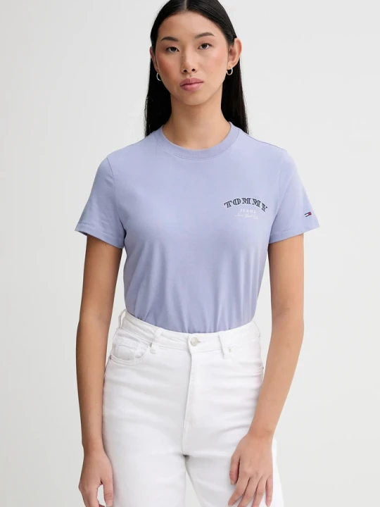 Zdjęcie produktu Tommy Jeans t-shirt bawełniany fioletowy