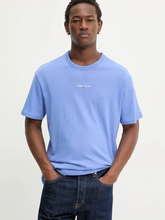 Zdjęcie produktu Tommy Jeans t-shirt bawełniany fioletowy