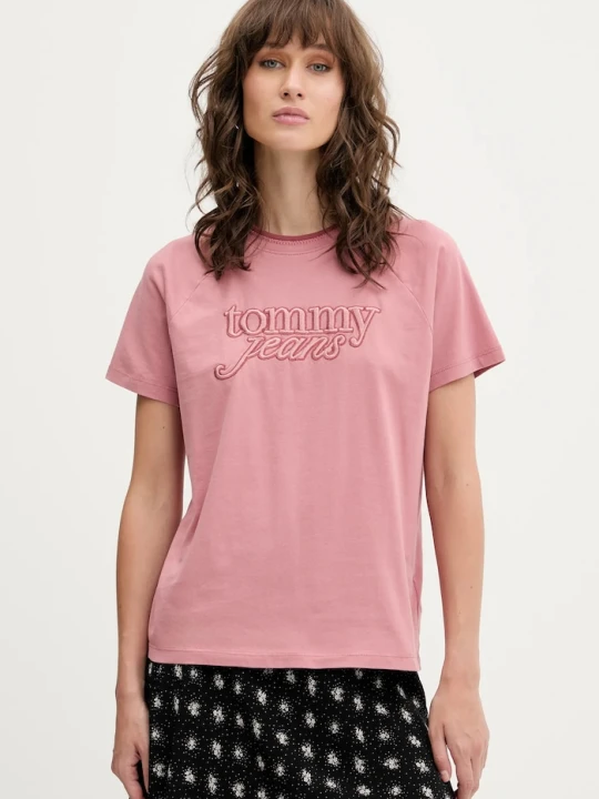Zdjęcie produktu Tommy Jeans t-shirt bawełniany różowy