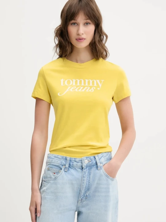Zdjęcie produktu Tommy Jeans t-shirt bawełniany żółty