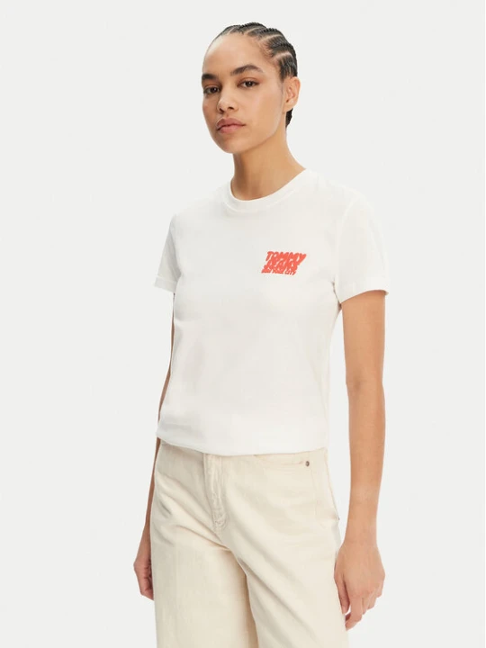 Zdjęcie produktu Tommy Jeans T-Shirt Bubble DW0DW21338 Biały Regular Fit