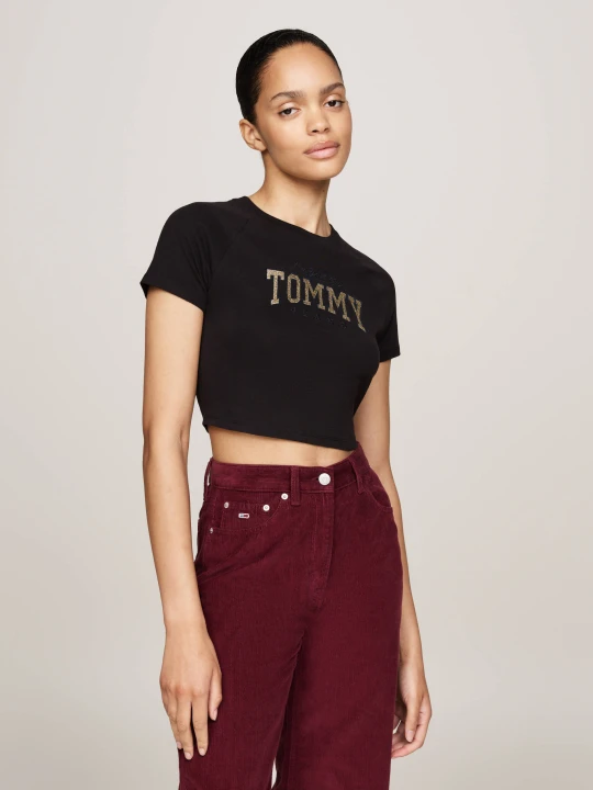 Zdjęcie produktu Tommy Jeans T-shirt | Cropped Fit czarny