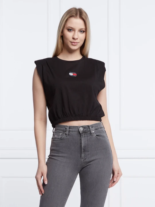 Zdjęcie produktu Tommy Jeans T-shirt | Cropped Fit czarny