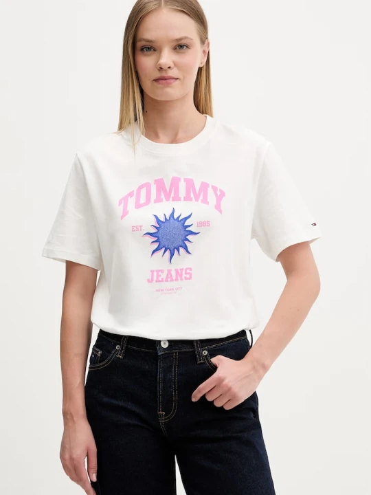 Zdjęcie produktu Tommy Jeans T-shirt damski bawełniany biały