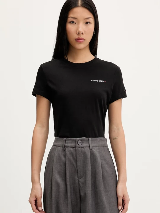 Zdjęcie produktu Tommy Jeans T-shirt damski bawełniany czarny