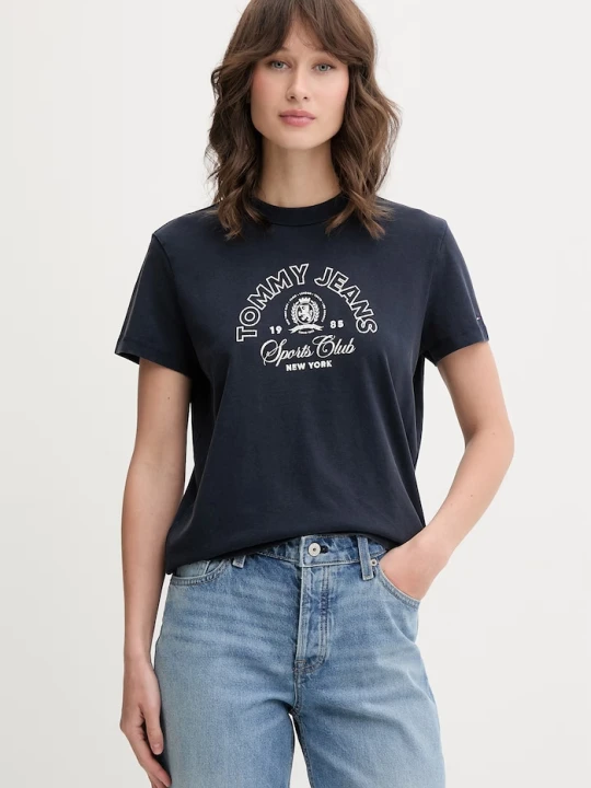 Zdjęcie produktu Tommy Jeans T-shirt damski bawełniany granatowy