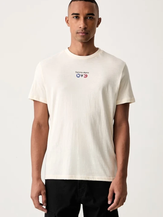 Zdjęcie produktu Tommy Jeans T-shirt damski bawełniany beżowy