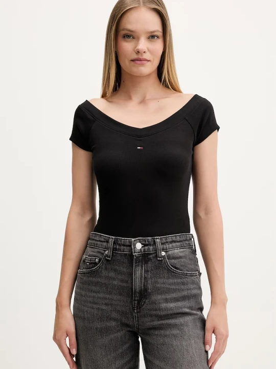 Zdjęcie produktu Tommy Jeans T-shirt damski z bawełną czarny