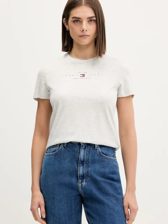 Zdjęcie produktu Tommy Jeans T-shirt damski z bawełną szary