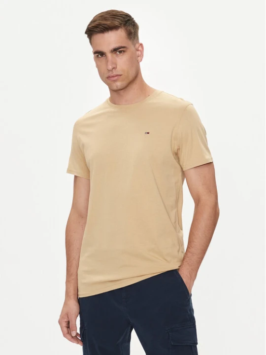 Zdjęcie produktu Tommy Jeans T-Shirt DM0DM04411 Beżowy Slim Fit