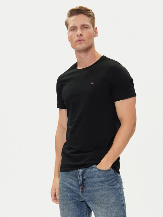 Zdjęcie produktu Tommy Jeans T-Shirt DM0DM04411 Czarny Slim Fit