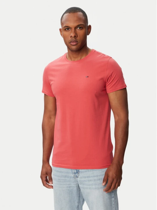 Zdjęcie produktu Tommy Jeans T-Shirt DM0DM04411 Czerwony Slim Fit