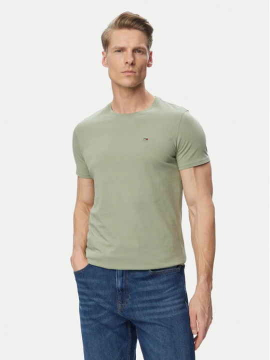 Zdjęcie produktu Tommy Jeans T-Shirt DM0DM04411 Khaki Slim Fit