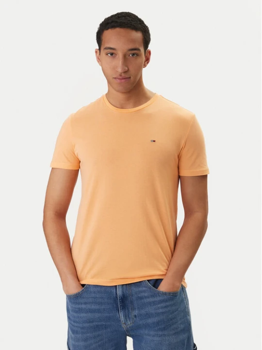 Zdjęcie produktu Tommy Jeans T-Shirt DM0DM20363 Pomarańczowy Slim Fit