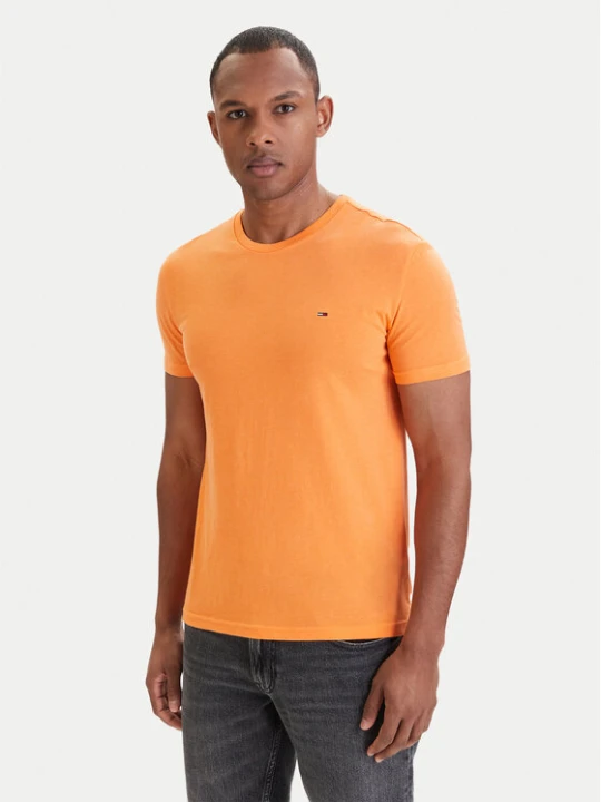 Zdjęcie produktu Tommy Jeans T-Shirt DM0DM20363 Pomarańczowy Slim Fit