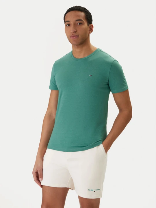 Zdjęcie produktu Tommy Jeans T-Shirt DM0DM20363 Zielony Slim Fit