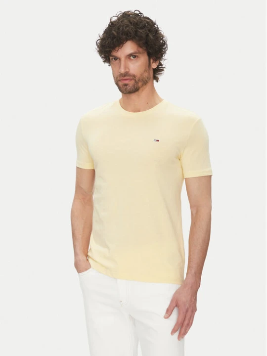 Zdjęcie produktu Tommy Jeans T-Shirt DM0DM20363 Żółty Slim Fit