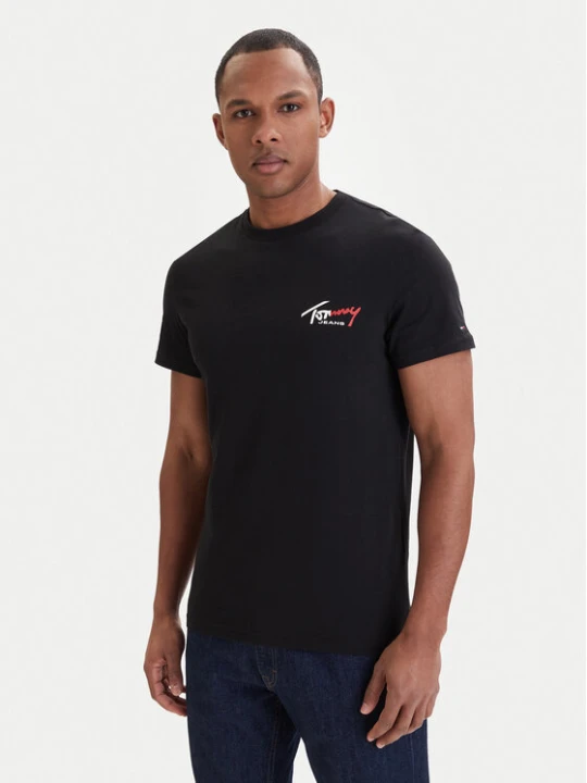 Zdjęcie produktu Tommy Jeans T-Shirt DM0DM22538 Czarny Slim Fit