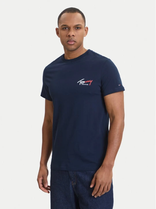 Zdjęcie produktu Tommy Jeans T-Shirt DM0DM22538 Granatowy Slim Fit