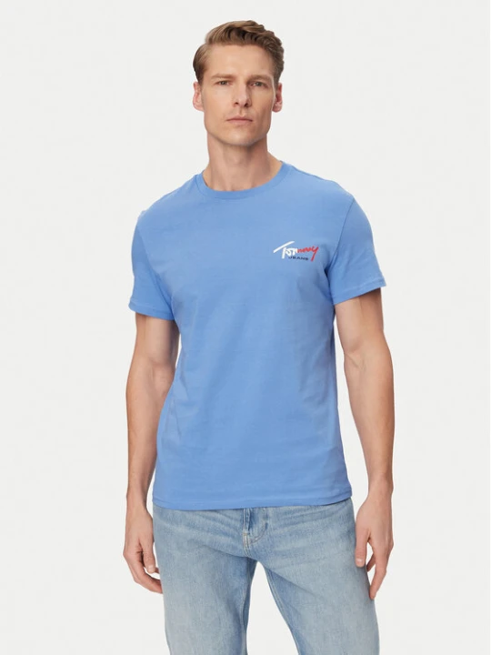 Zdjęcie produktu Tommy Jeans T-Shirt DM0DM22538 Niebieski Slim Fit