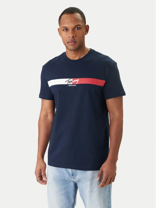 Zdjęcie produktu Tommy Jeans T-Shirt DM0DM22539 Granatowy Regular Fit