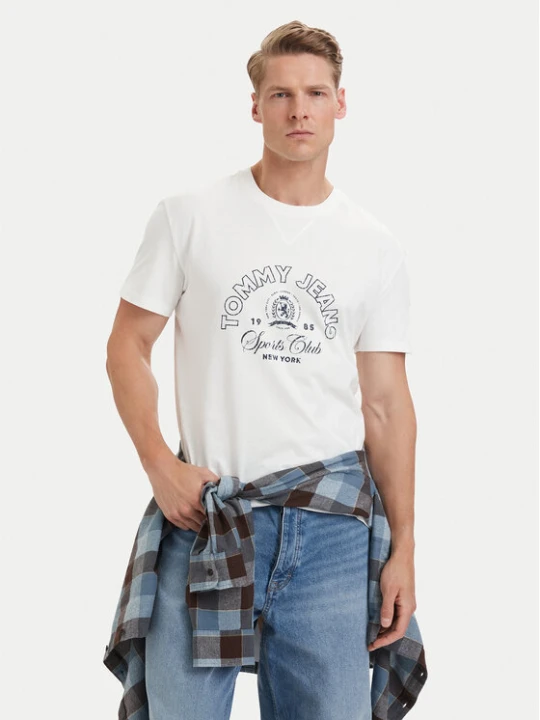 Zdjęcie produktu Tommy Jeans T-Shirt DM0DM23175 Biały Regular Fit