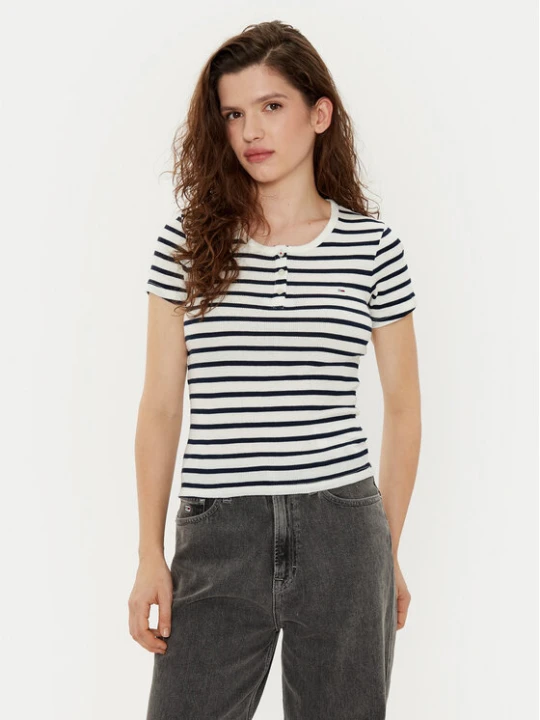 Zdjęcie produktu Tommy Jeans T-Shirt DW0DW19502 Kolorowy Slim Fit