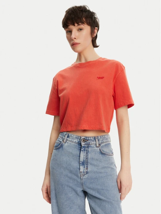 Zdjęcie produktu Tommy Jeans T-Shirt DW0DW20324 Pomarańczowy Relaxed Fit