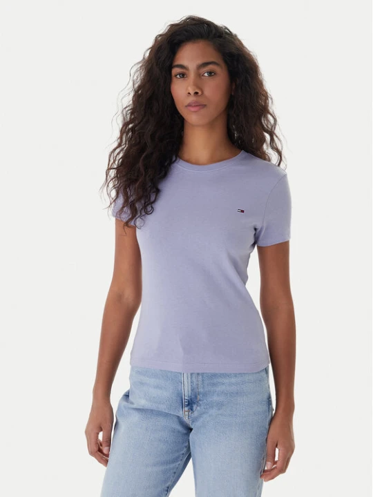 Zdjęcie produktu Tommy Jeans T-Shirt DW0DW20459 Niebieski Slim Fit