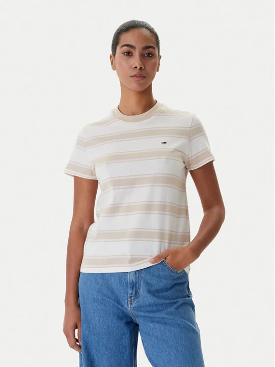 Zdjęcie produktu Tommy Jeans T-Shirt DW0DW21834 Beżowy Regular Fit