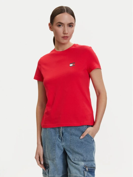 Zdjęcie produktu Tommy Jeans T-Shirt DW0DW22274 Czerwony Regular Fit