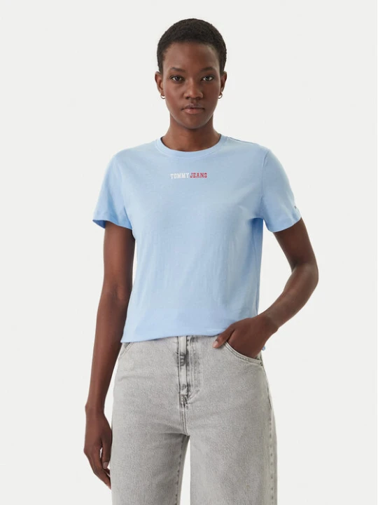 Zdjęcie produktu Tommy Jeans T-Shirt DW0DW22277 Błękitny Regular Fit Niebieski jasny