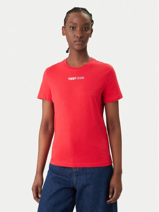 Zdjęcie produktu Tommy Jeans T-Shirt DW0DW22277 Czerwony Regular Fit